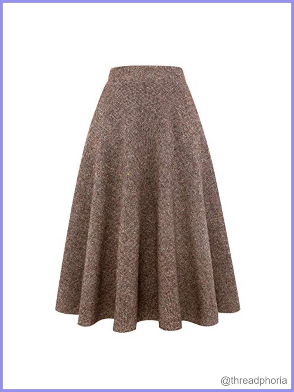 Womens Long Wool Plaid ALine High Waist Fall Winter Maxi Skirt